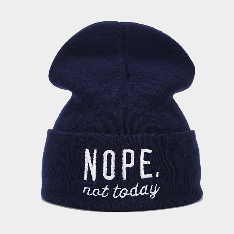 Wholesale Autumn and Winter Letter Embroidery Knitted Beanie